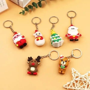 I-0123 usine directe en gros créatif mignon enfants cadeaux personnalisé 3d dessin animé porte-clés en caoutchouc - Product Image 2