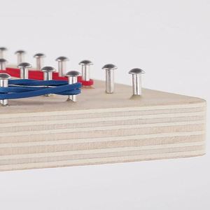 Graphical Geo Board Create Array Figures Shape STEM <b>Puzzle</b> Wooden Geoboard with Rubber Bands - Product Image 3
