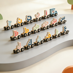 Treno in Legno Montessori Islamico per l'Apprendimento dell'<span class=keywords><strong>Alfabeto</strong></span> Arabo, Giocattolo Educativo per Bambini Musulmani - Product Image 2