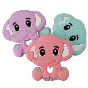 Custom Cross-Border Baby <b>Cartoon</b> Animal Little Elephant Silicone Chewable Teether Teething <b>Ring</b> - Product Image 5