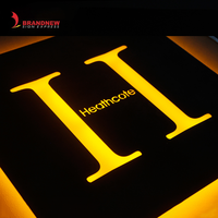 BRANDNEWSIGN Fabricant de panneaux lumineux en métal gravé personnalisés à lumière blanche chaude, rétroéclairés, logo LED, plaques décoratives murales rustiques en métal
