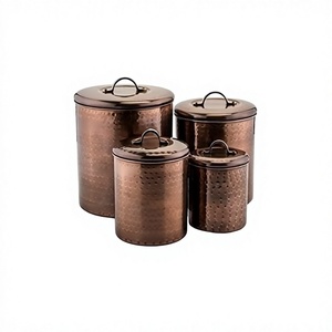 ภาชนะทองแดงโบราณสำหรับบ้านและร้านอาหารกล่องเก็บของในครัวสี่ขนาด - Product Image 1