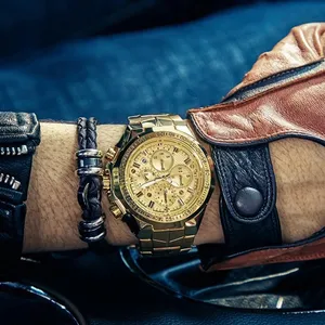 WWOOR 8868 montre or hommes chronographe montres à Quartz Sport 30m étanche montres-bracelets montre de luxe marque relogio masculino 2020