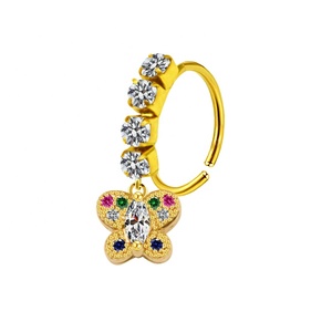<span class=keywords><strong>Gaby</strong></span>-anillo de acero inoxidable para la nariz, joyería piercing para la nariz, con diseño de corazón y mariposa - Product Image 5