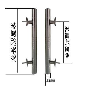 Poignées de porte et de fenêtre en bois de style ancien à grande prise en main avec acier inoxydable et fer, accessoires de portail rétro ruraux - Product Image 1