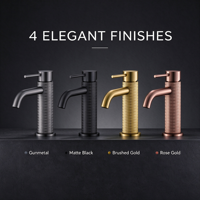 Robinet de lavabo en laiton PVD moleté, monocommande, eau chaude et froide, à poser sur le comptoir, pour lavabo sous plan de salle de bain, vente en gros