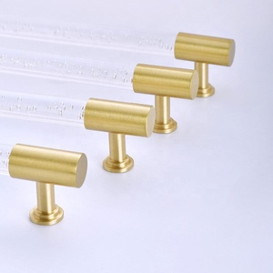 Lucite gagang laci lemari, kenop tarik emas bening untuk pintu kabinet dapur, kenop tarik pegangan akrilik lemari - Product Image 5