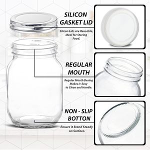 Mason <b>Jars</b> With Lid Wholesale Price Food Grade Available Different Sizes LFGB Food Clear Glass Kitchen Carton Minimalist - Product Image 2