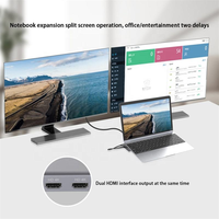 Hub USB C 12 en 1, Estación de Acoplamiento MST con Doble Monitor HDMI, Pantalla Extendida, 100W PD, RJ45, Lector de Tarjetas SD y TF para MacBook y Laptop