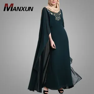 Hot Sell Indian Style Long Sleeve Dresses Chiffon Fabric Printing Ladies Kaftan Sexy Kaftan Dress Fashion Moroccan Jalabiya