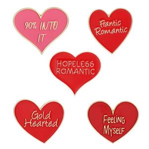 Broche Divertido y Personalizable con Frases Inspiradoras y Motivadoras, Pin Creativo con Forma <span class=keywords><strong>de</strong></span> Corazón Rojo, Insignia <span class=keywords><strong>de</strong></span> Zinc Fundido - Product Image 6