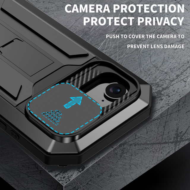 Super Military Drop for Standard 3-Layer Full-Body Protection Second Generation Three-Proof Metallic Case Screen Protector