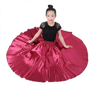 Jupe de <span class=keywords><strong>danse</strong></span> <span class=keywords><strong>flamenco</strong></span> pour filles gitanes, jupe en satin de soie brillante, grande jupe évasée, robe de <span class=keywords><strong>danse</strong></span> du ventre, costume de <span class=keywords><strong>danse</strong></span> <span class=keywords><strong>flamenco</strong></span> - Product Image 3
