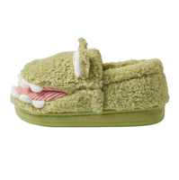 Chaussons en coton - Adorables pantoufles en peluche 3D style dessin animé avec couple de dinosaures amusants et effet chauffant