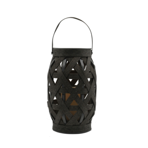 JHD0200082 the New Creative Plastic Hanging <strong>Black</strong> Weaving Sided Candle <strong>Lanterns</strong> Plastic Rattan <strong>Lantern</strong> - Product Image 4