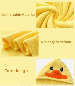 Serviette de bain à capuche Canard Poncho pour bébé Serviette de bain ultra douce Wrap Absorbant Toddler Bathrobe Towel Hooded Blanket Newborn Shower - Product Image 6