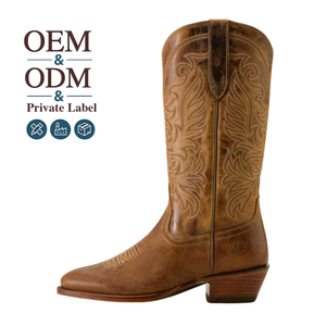 Botas Vaqueras <span class=keywords><strong>CHENO</strong></span> Personalizadas de Cuero Clásico Desgastado para un Look Occidental Auténtico, Cuero de Microfibra - Product Image 1