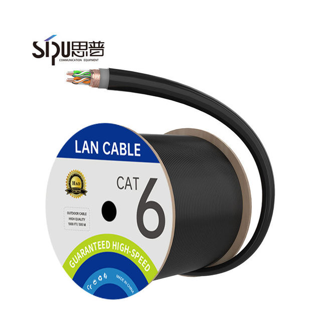 SIPU OEM Support Cat6 LAN Cables 305m Box SFTP Ethernet Cable CCA Double PVC Jacket Outdoor Communication Cables