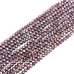 Usine pas cher prix 2/3/4/6/8mm perles en vrac perles de pneu en cristal à facettes perles de verre Rondelle pour la fabrication de bijoux