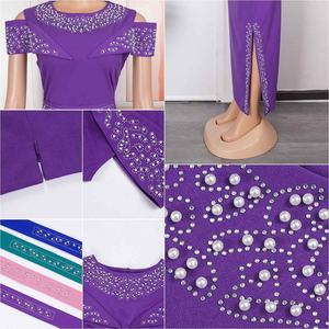 Abito Tradizionale Africano da Cerimonia con Strass e Perline, Elegante Vestito Lungo per Donne e Madri della Sposa - Product Image 6