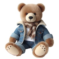 Ours en peluche pelucheux avec logo personnalisé personnalisé ours en peluche en vrac ours en peluche doux avec tissu