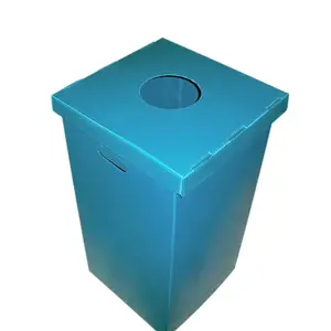Foldable corrugated plastic coroplast recycle pick bin/corflute waste box/Correx trash bin