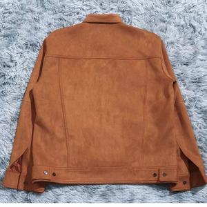 سترات عمل جلدية مخصصة للرجال، معاطف شتوية سميكة بنية اللون، مقاسات كبيرة، سترات عمل من الجلد الناعم المبطن - Product Image 2