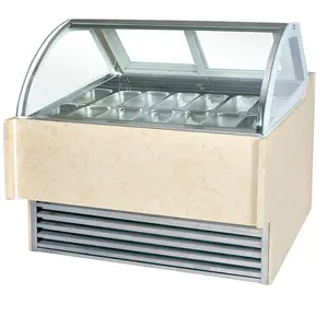 Freezer Pajangan Es Krim Keras Counter Industri dengan Warna Berbeda Kustom atau Ukuran 1200 1500 1800Mm