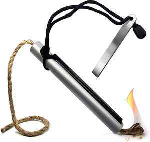 Accendifuoco <span class=keywords><strong>3</strong></span> in 1 con Acciaio e Magnesio, Kit di Sopravvivenza con Accendifuoco in Ferro e Magnesio per Campeggio ed Emergenze - Product Image 1