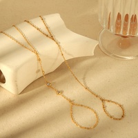 Étanche Sans Ternissure Vintage Simple Diamant Main Bijoux 18K Plaqué Or 316L En Acier Inoxydable Doigt Chaîne Bracelets