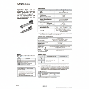 Pièces pneumatiques de cylindre montées par soupape de CVM5L20-30-15DZ pneumatique SMC - Product Image 1
