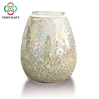 Bougie électrique en mosaïque craquelée, 1 pièce, chauffe-cire, brûleur d'huile essentielle, lampe de parfum pour décoration de la maison