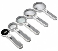 30X LED Illuminated Glass Magnifier Handheld Large Screen with 3 Modes for Reading