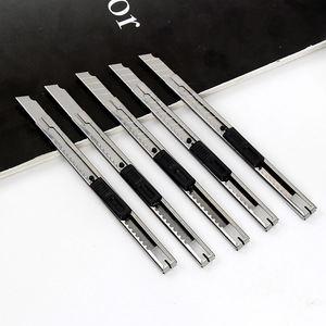 Utility Knife Stainless Steel Blade 130x11mm Black Metal Office Cutter Wallpaper Cutting Tool - Product Image 1