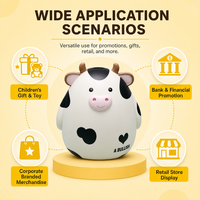 Tirelire pour enfants en PVC en forme de vache mignonne - Grande capacité, tirelire à monnaie de dessin animé, portable, étanche, haute qualité, imprimée UV, cadeau amusant pour