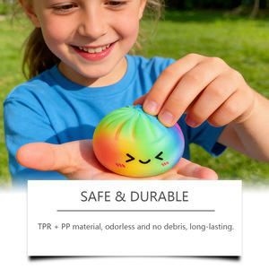 Jouet anti-stress portable en forme de chignon arc-en-ciel, mignon, souple et à récupération lente - Product Image 3