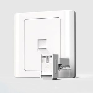 Ultra Slim Wall Plate 86 Type <b>Single</b> Dual Port Cat5e Cat6 RJ45 PC Modular Ethernet Network <b>Socket</b> Flame Retardant Easy Install - Product Image 1