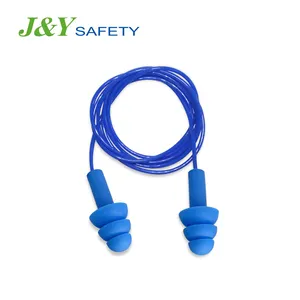 Soundproof Safety Reusable Earplugs Noise Cancelling TPR Ear Plugs With Cord