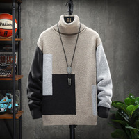 Pull à col roulé pour hommes, chandail ample et lourd, en tricot, tendance, hiver,