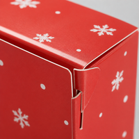 Boîte à biscuits de Noël rouge personnalisée imprimée, motif renne et flocon de neige, emballage pliable en papier pour bonbons, pâtisseries, cadeaux de fêtes