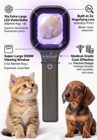 New trend pet care rechargeable Woods lamp with 2X Magnifier detect pet skin care veterinary hospital supplies
