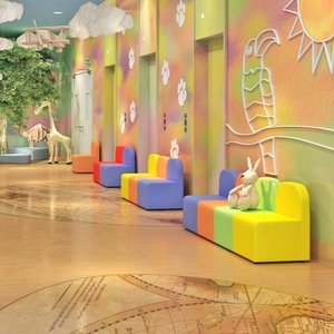 Chiquitos Niños Esperando Sofá Modular Diversión Madre e hijo Habitación Tarjeta de recepción Asiento Clase de entrenamiento Padres Área de descanso Centro comercial - Product Image 6