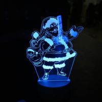 Tarjeta acrílica led para decoración navideña, tarjeta de menú de boda con luz diferente con soporte
