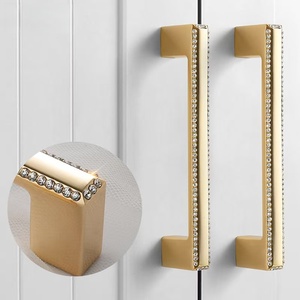 Poignée de meuble en alliage de zinc massif, finition cristal, couleur or, pour armoire, et boutons de tiroir chromés noirs – Offre Spéciale - Product Image 1