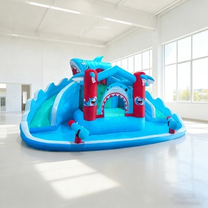 Nuovo Castello Gonfiabile, Squalo, Trampolino Domestico in Tessuto Oxford, Piscina Gonfiabile da Esterno, Scivolo da Interno - Product Image 2