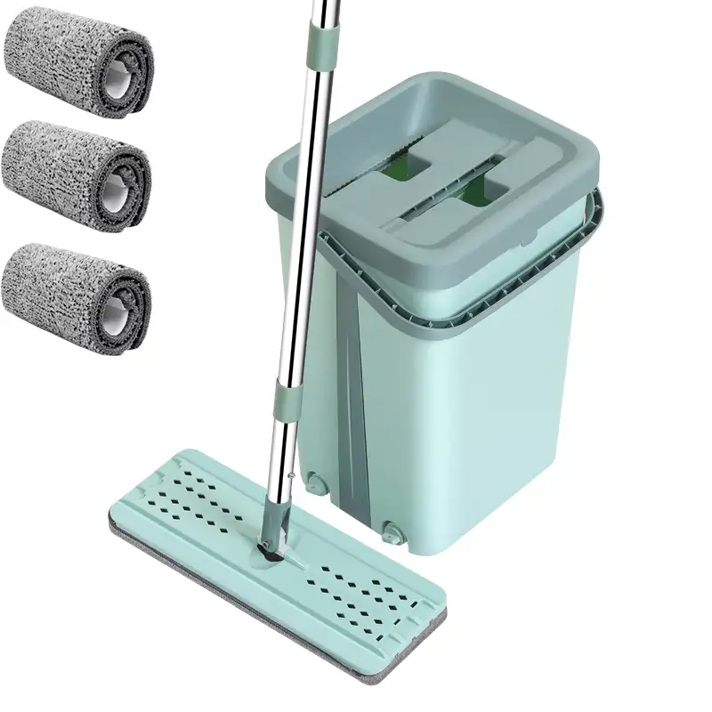 Balai serpillère magique avec tampon microfibre à presser 2021, pour le nettoyage des sols, facile à utiliser et à rotation, avec ensemble de seau, vente en gros, 360
