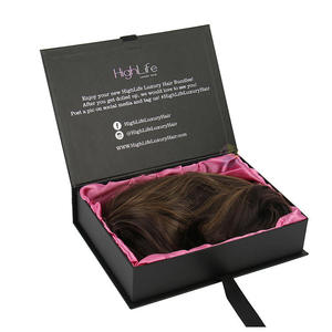 Black Wholesale Custom Logo Premium Luxury Cardboard Paper Gift Wig Hair Extension Magnetic Packaging Wig Box