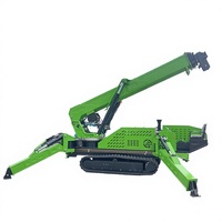 Mini-grue araignée compacte à chenilles en caoutchouc, double alimentation diesel-électrique, petite machine de levage pour l'entretien des bâtiments