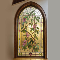 Ventana Decorativa de Vidrio con Diseño de Vitral, Iluminación para Puerta, Duradera, de 5 mm, Personalizada para un Estilo Europeo, Hecha a Mano, Doble
