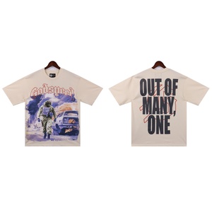 Nuova T-shirt Vintage con Stampa Teschio Retrò in Puro Cotone a Maniche Corte Casual Larga Traspirante Estiva Tendenza Godspeed per Celebrità del Web - Product Image 6